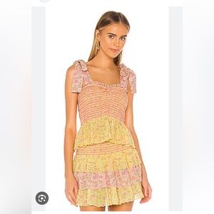 SOLD LoveShackFancy Bucky Tank & Daffodil Skirt Set Chateau Rose Size Small